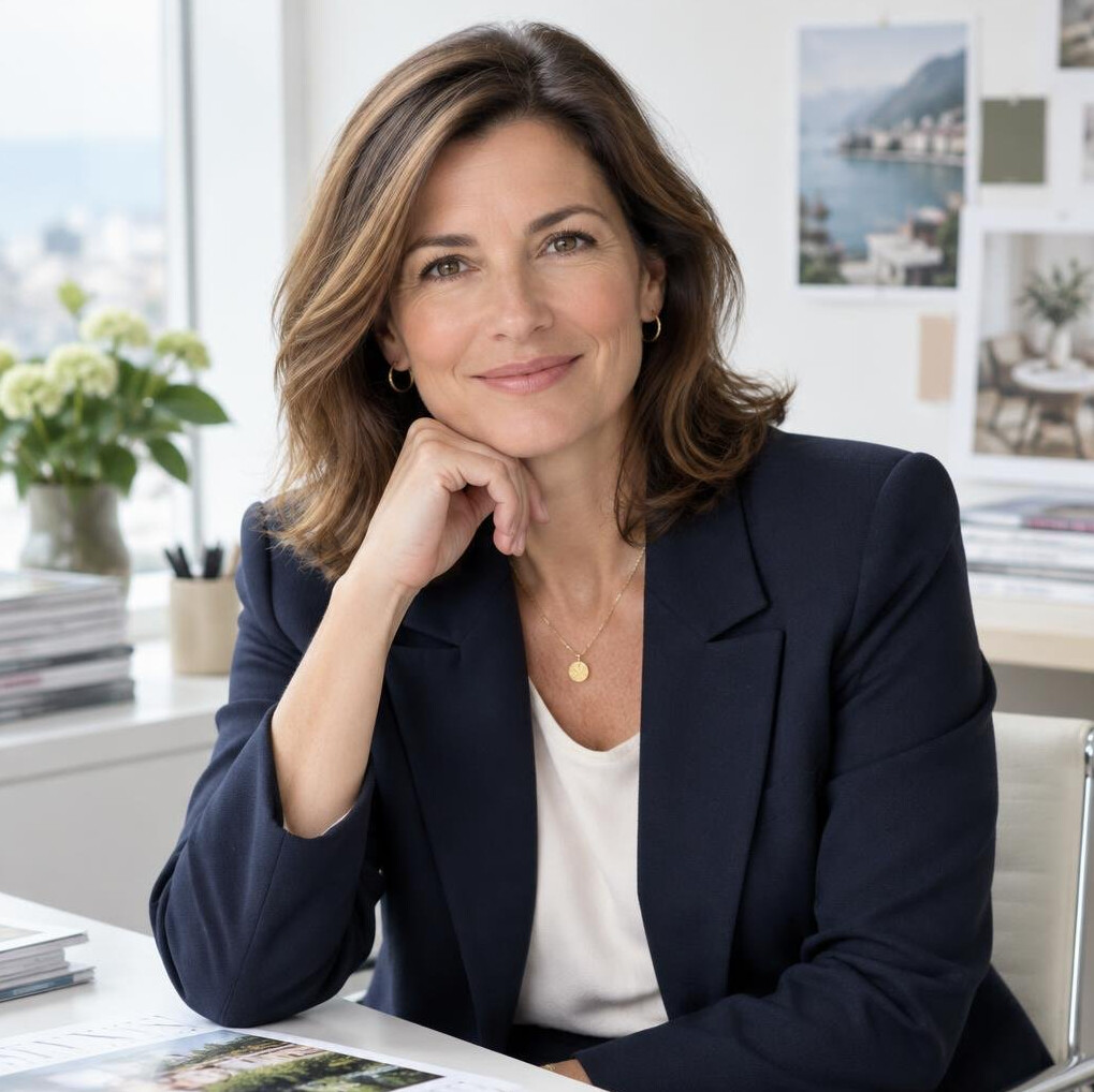 Portrait of a Swiss magazine editor-in-chief in her office